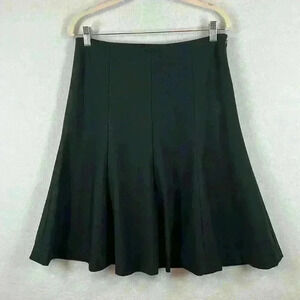 Banana Republic Flared Skirt Size 6 Black Wool Blend Lined